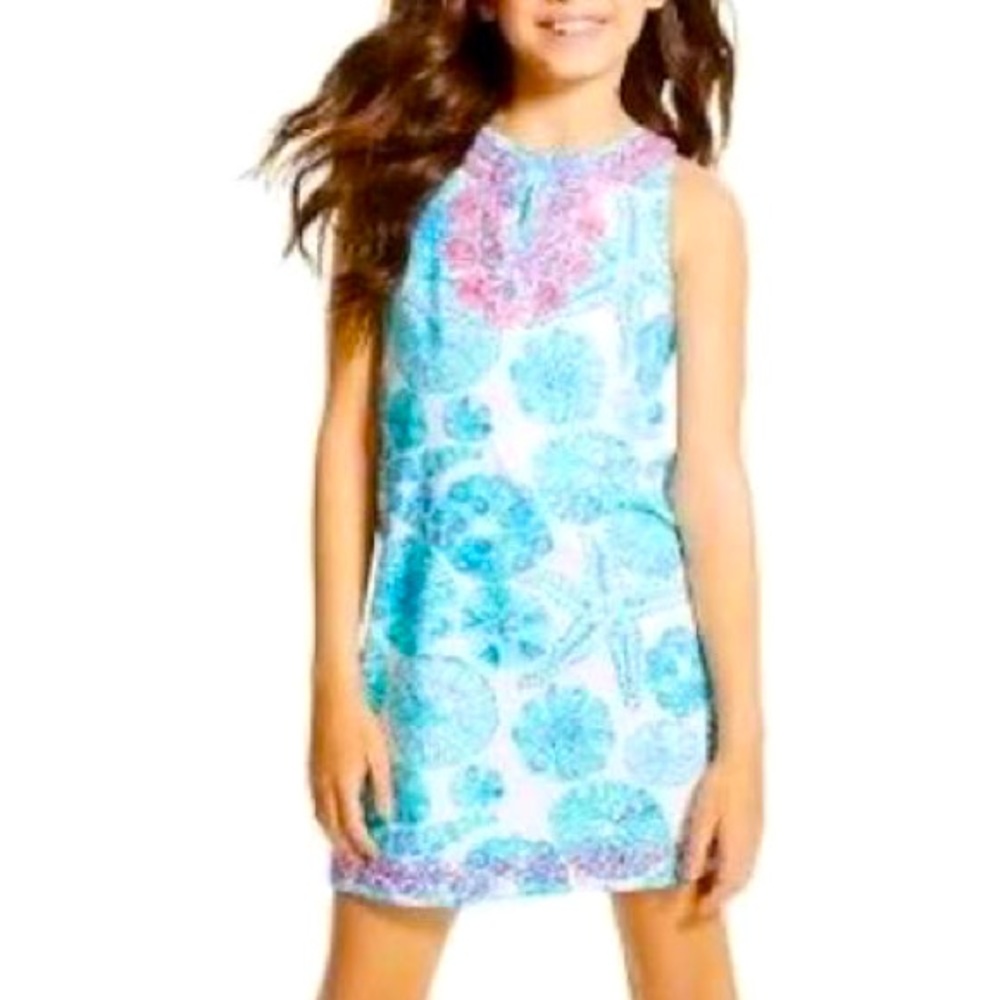 Lilly Pulitzer Shift Dress - Sea Urchin Shells - Size Medium Girl 7/8 - Like New